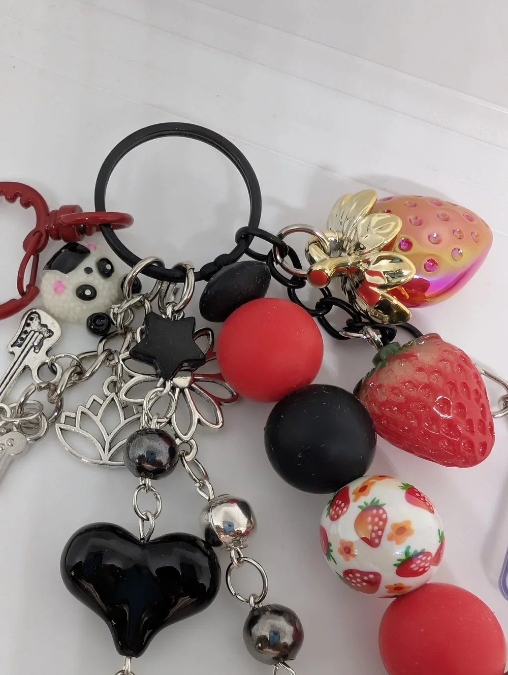 Handmade Long Nana Osaki Nana Anime Strawberry Keychain
